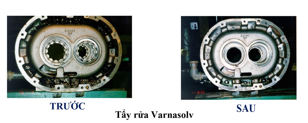 Dầu tẩy cáu cặn và carbon Varnasolv trước